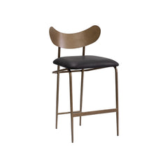 Charcoal Black Leather/Antique Brass