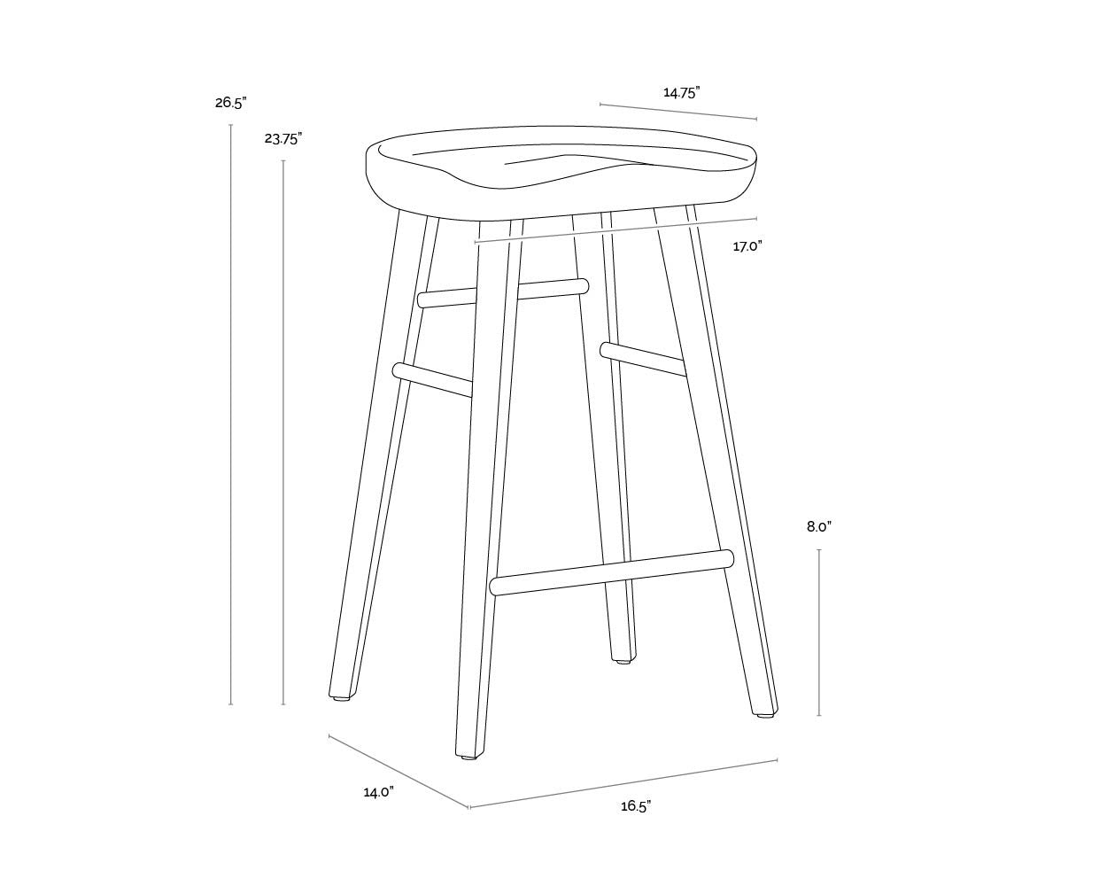 Domiron Counter Stool FURNITURE - counter stool Sunpan