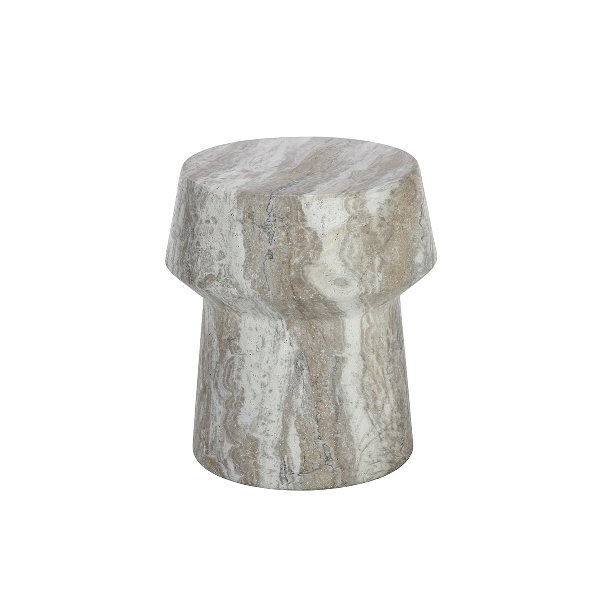 Brie Side Table, Sand Marble