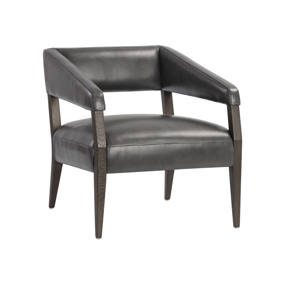 Carios Lounge Chair FURNITURE - lounge chair Sunpan Brentwood Charcoal Leather