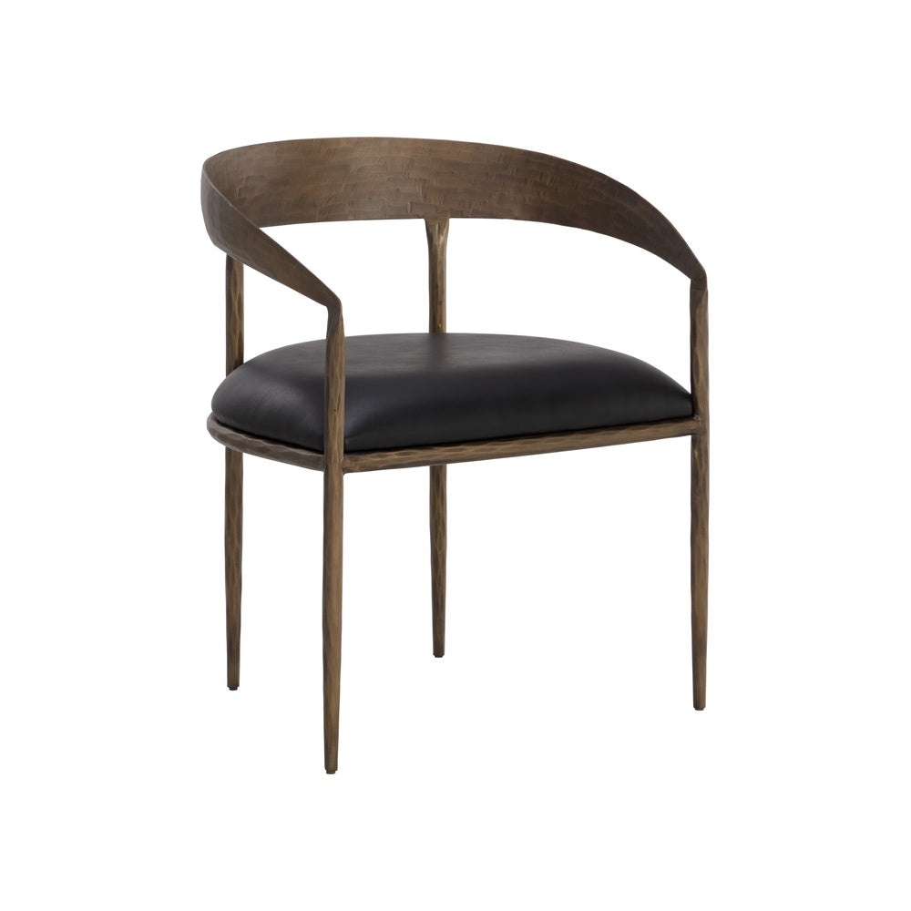 Zanora anatta Dining Armchair FURNITURE - dining chair Sunpan Charcoal Black Leather