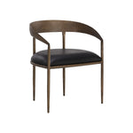 Zanora anatta Dining Armchair FURNITURE - dining chair Sunpan Charcoal Black Leather