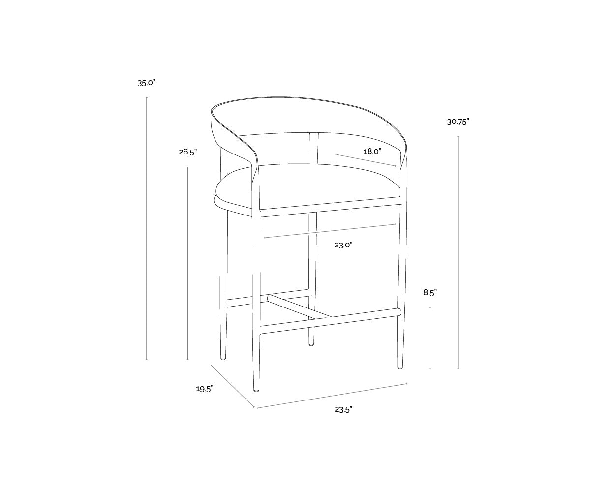 Zanora Counter Stool FURNITURE - counter stool Sunpan