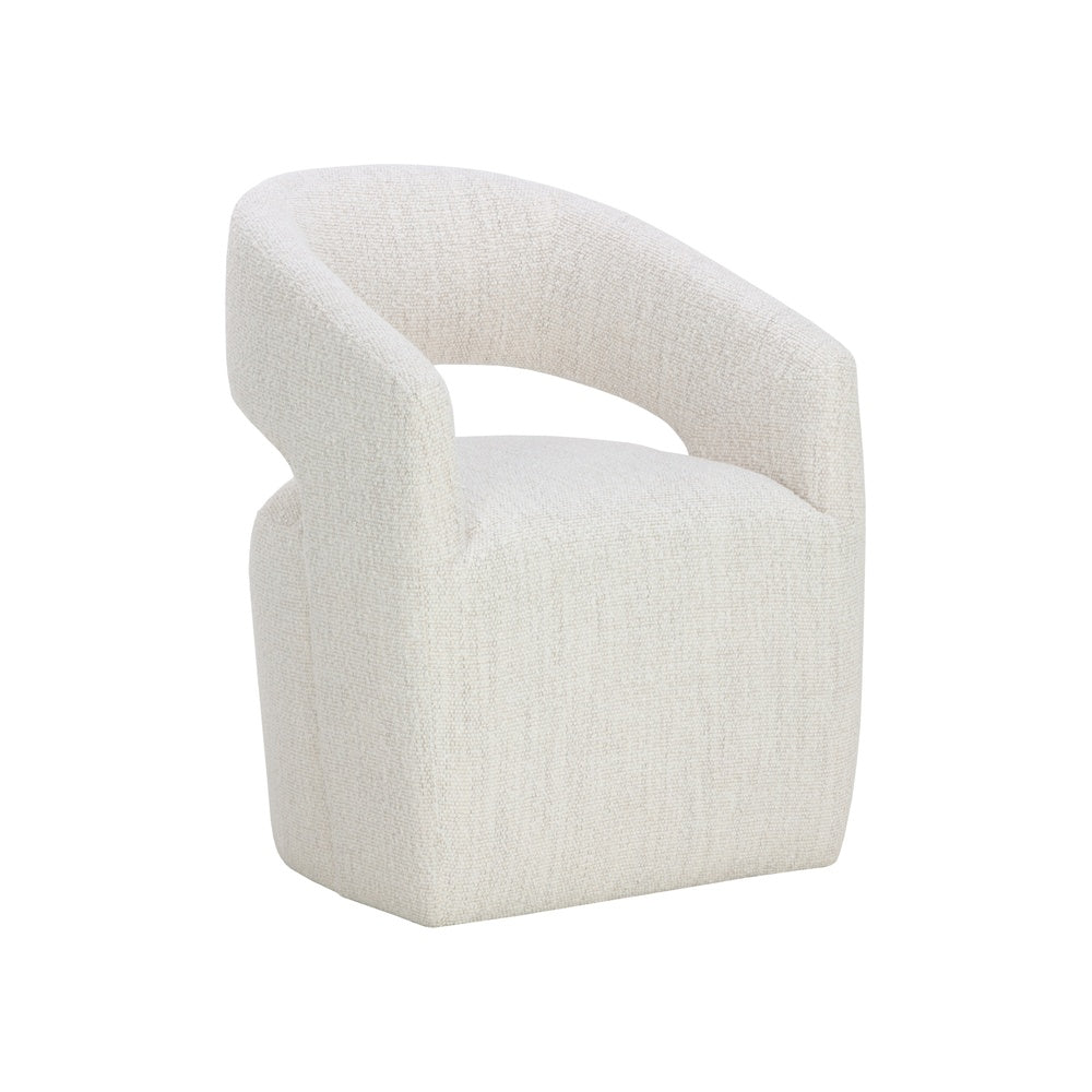 Loryn Wheeled Dining Armchair FURNITURE - dining chair Sunpan Merino Pearl