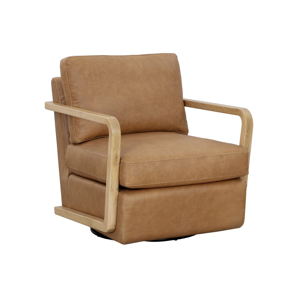 Casteel Swivel Lounge Chair FURNITURE - lounge chair Sunpan Rustic Oak