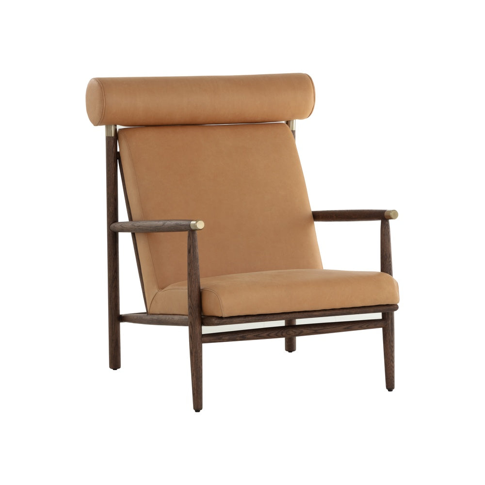 Biku Lounge Chair FURNITURE - lounge chair Sunpan Sahara Camel Leather