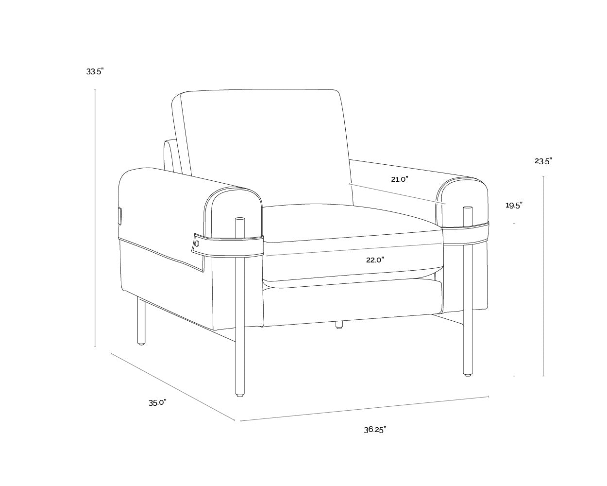 Camis Armchair FURNITURE - lounge chair Sunpan