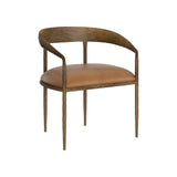 Zanora anatta Dining Armchair FURNITURE - dining chair Sunpan Tan Leather