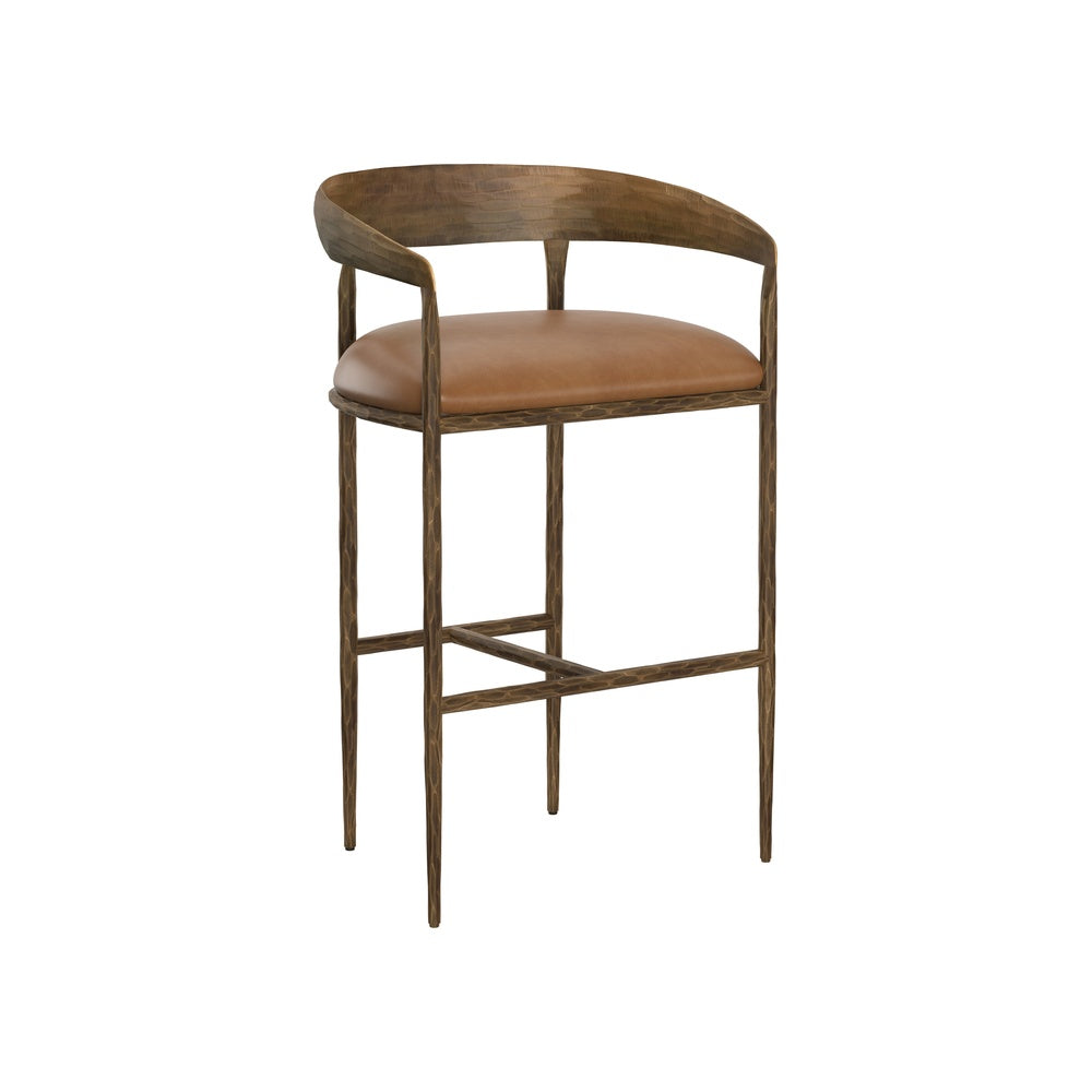 Zanora Barstool FURNITURE - barstool Sunpan Tan Leather