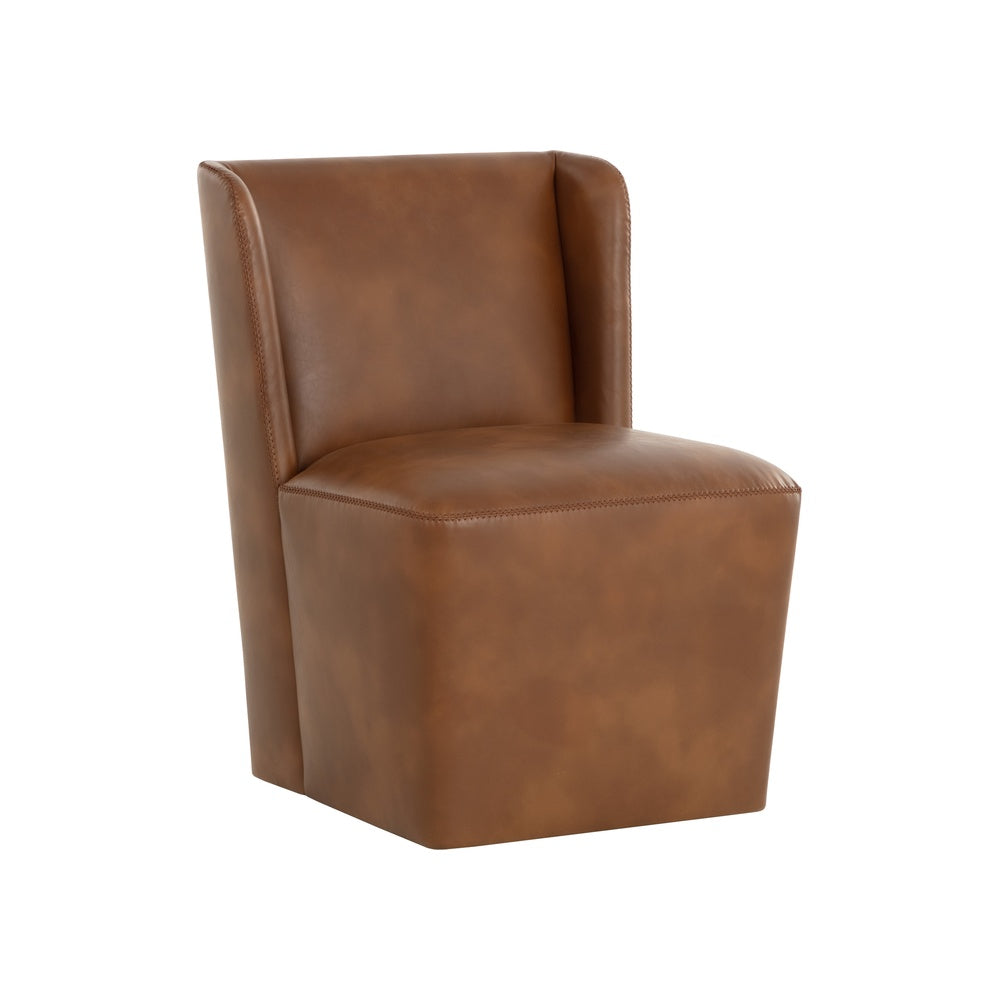 Almira Wheeled Dining Chair FURNITURE - dining chair Sunpan Tobacco Tan