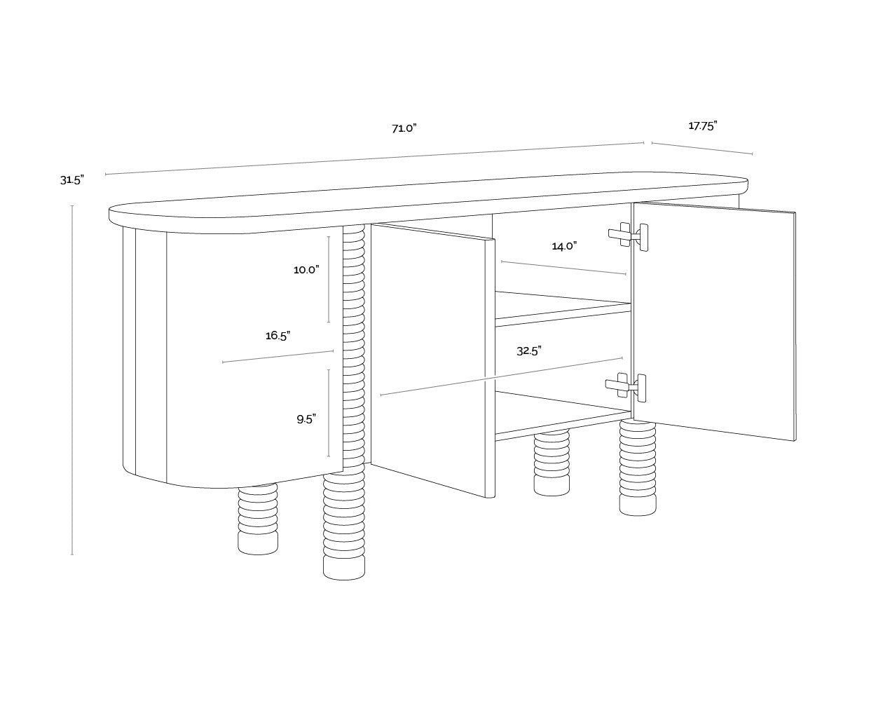 Magnes Sideboard FURNITURE - sideboard Sunpan
