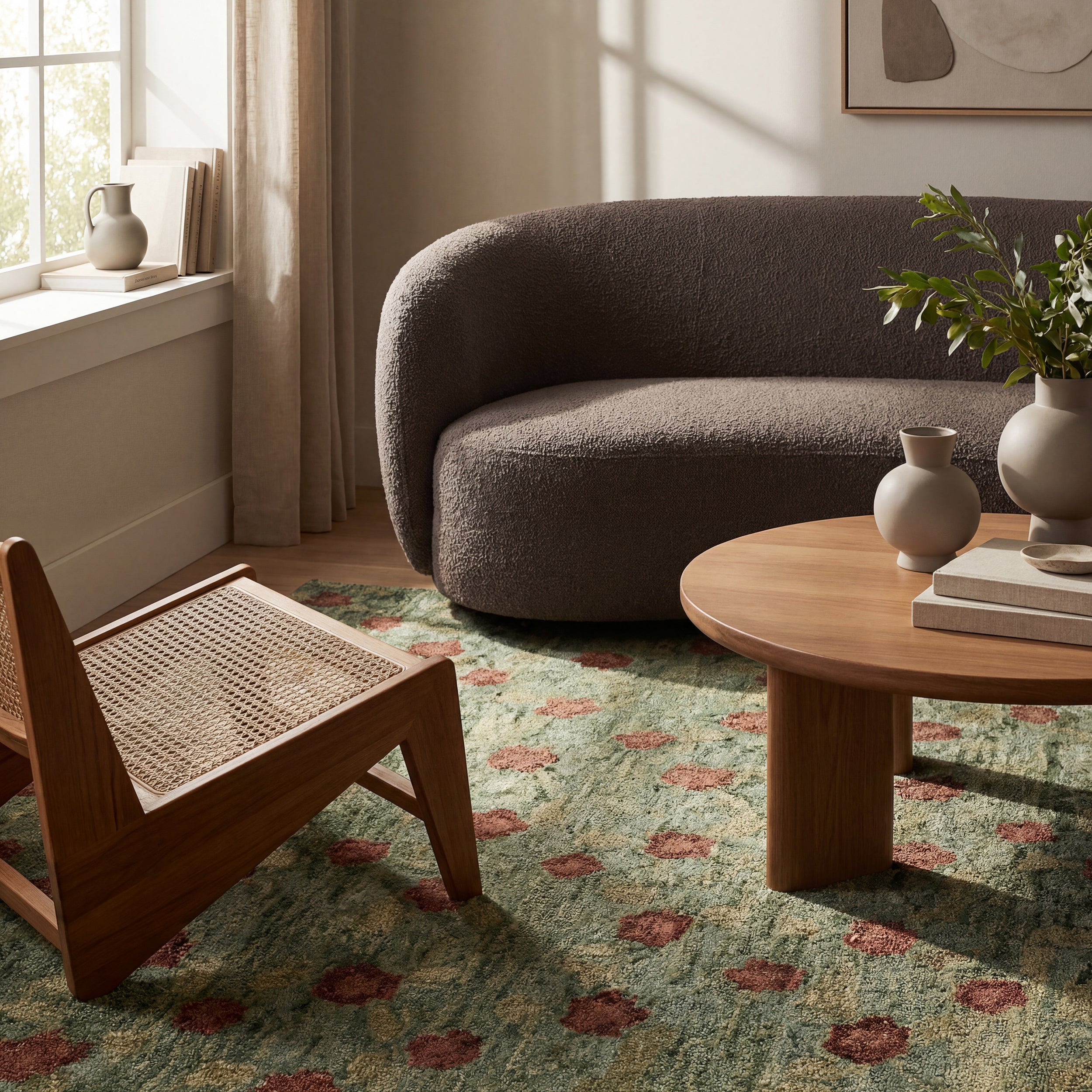 Genevive Modern Floral Wool Rug RUGS - wool Dash & Albert