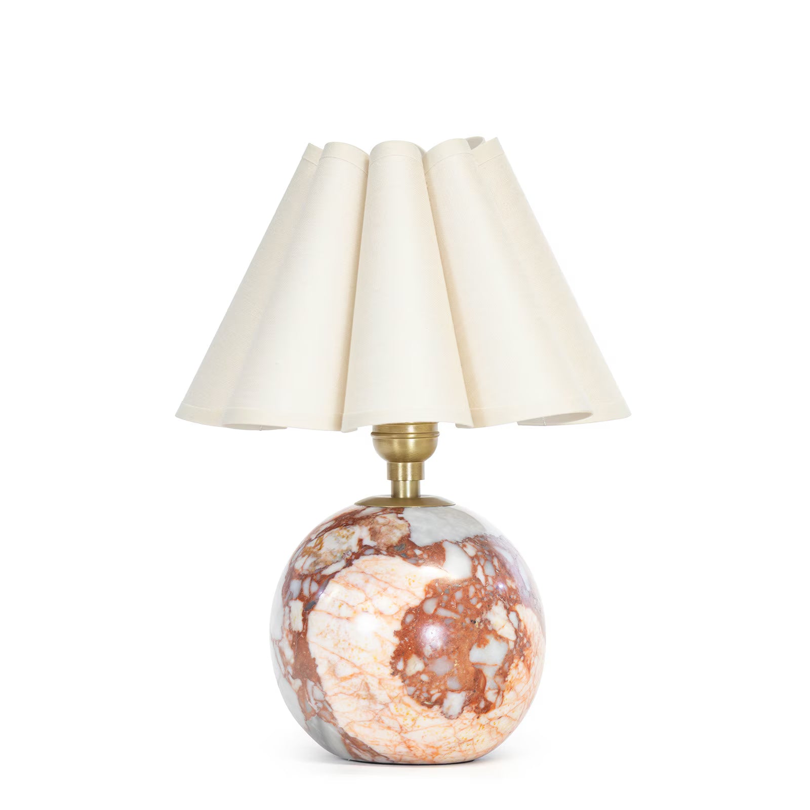 Giorgio Marble Mini Lamp Mini Lamps Regina Andrew Oyster Scalloped Shade