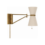 Gable Swing Arm Sconce LIGHTING - wall sconces Regina Andrew Antique Natural Brass with Oyster Shade