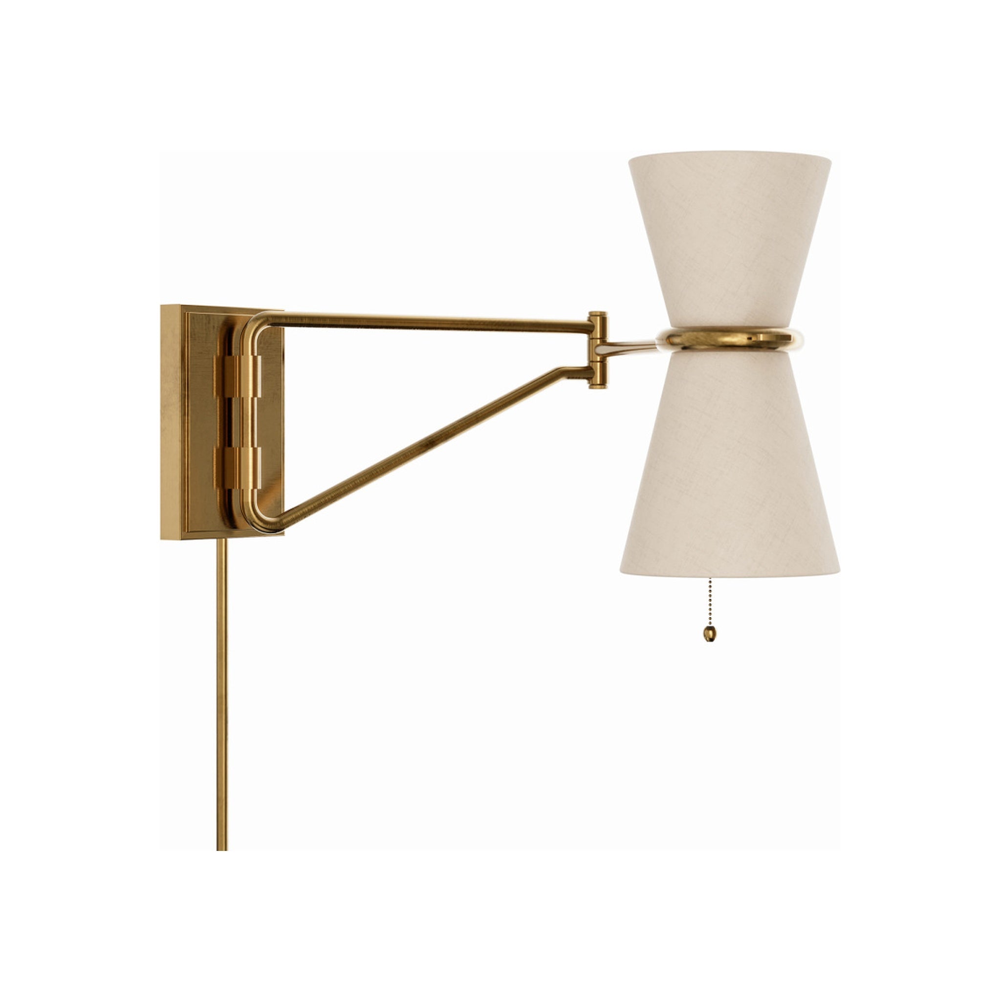 Gable Swing Arm Sconce LIGHTING - wall sconces Regina Andrew Antique Natural Brass with Oyster Shade
