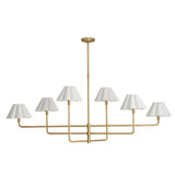 Polly Metal Chandelier (Natural Brass with White Scalloped Shade)