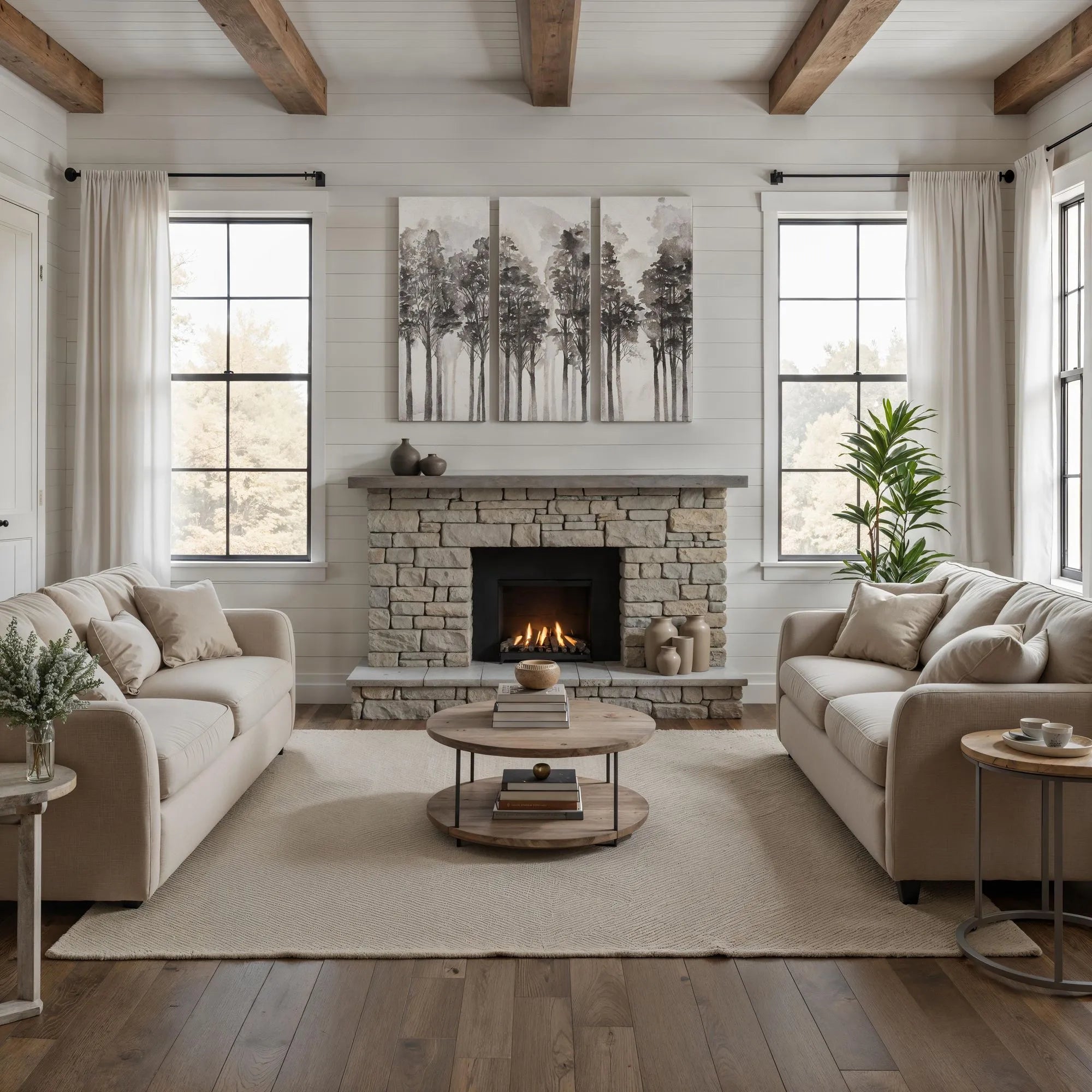 "Woodland Calm" Framed Canvas Set ARTWORK - painting Renwil