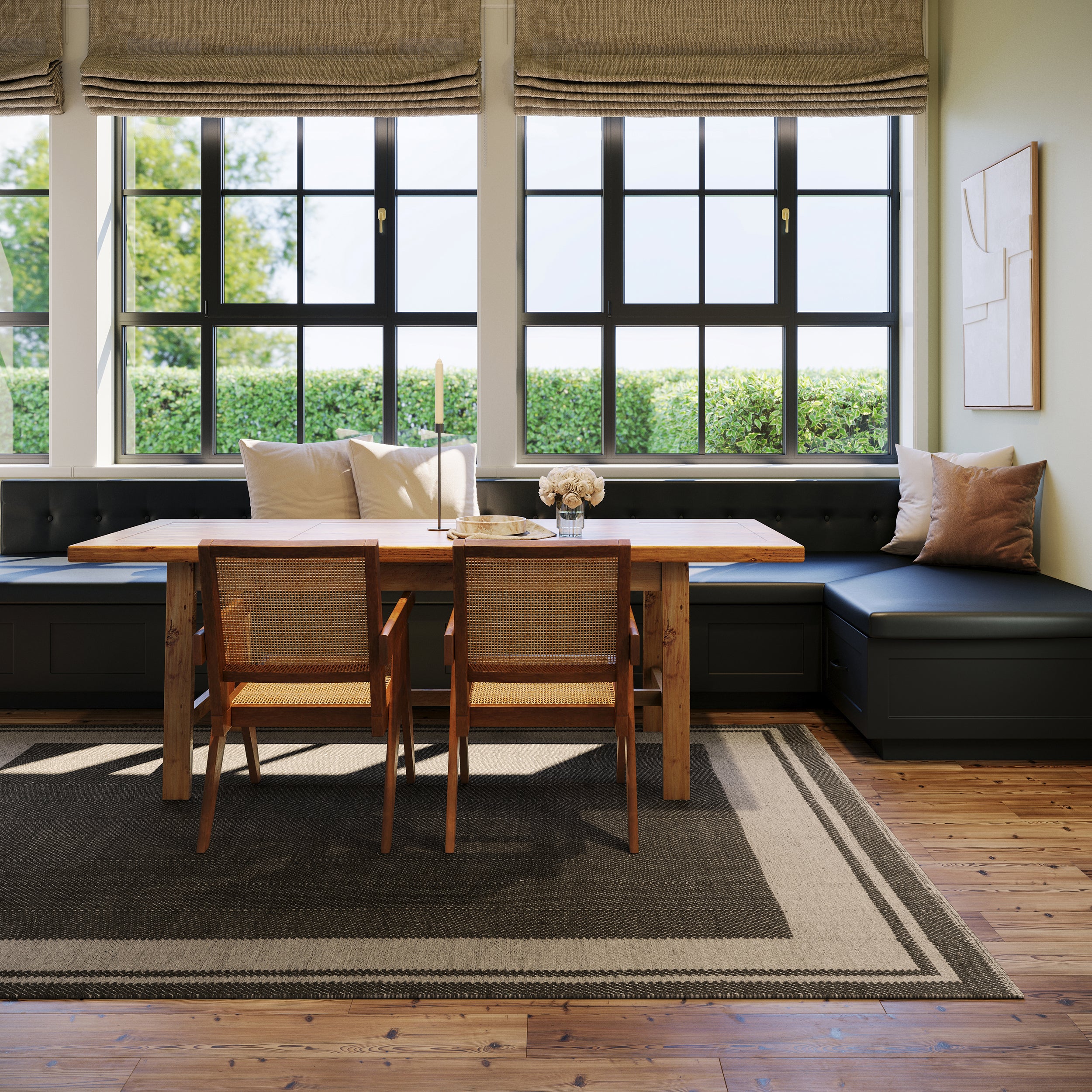 Nate Berkus Canon Bordered Wool Cozy Area Rug RUGS - wool Dash & Albert