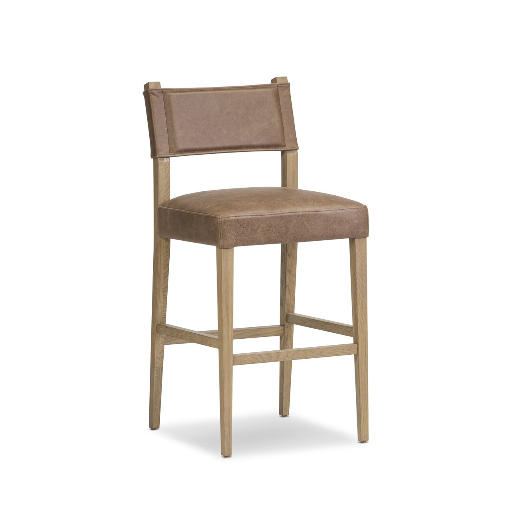 Ferris Bar Stool - Brown Leather - Rug & Weave