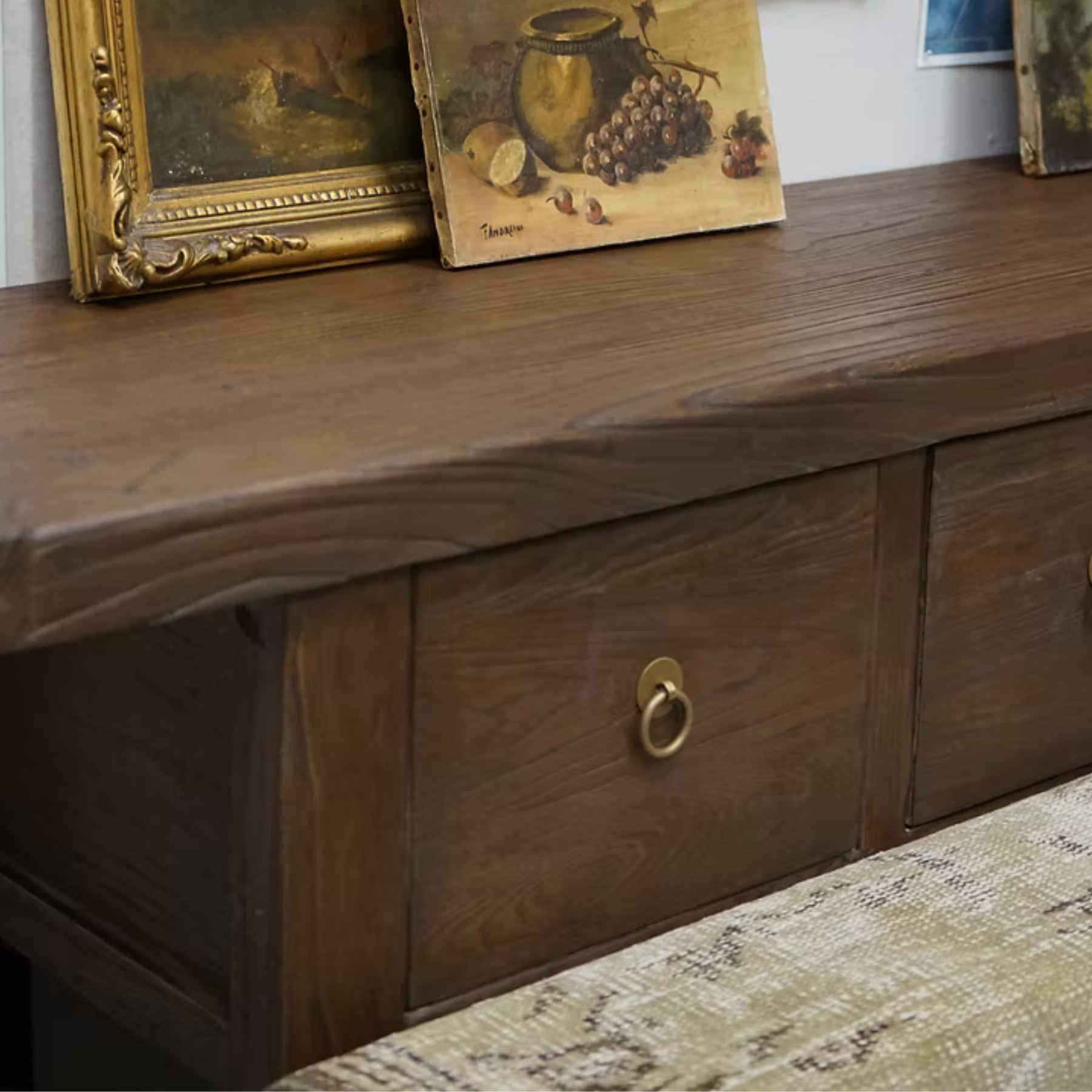 Millie Reclaimed Wood Console Table, Aged Brown