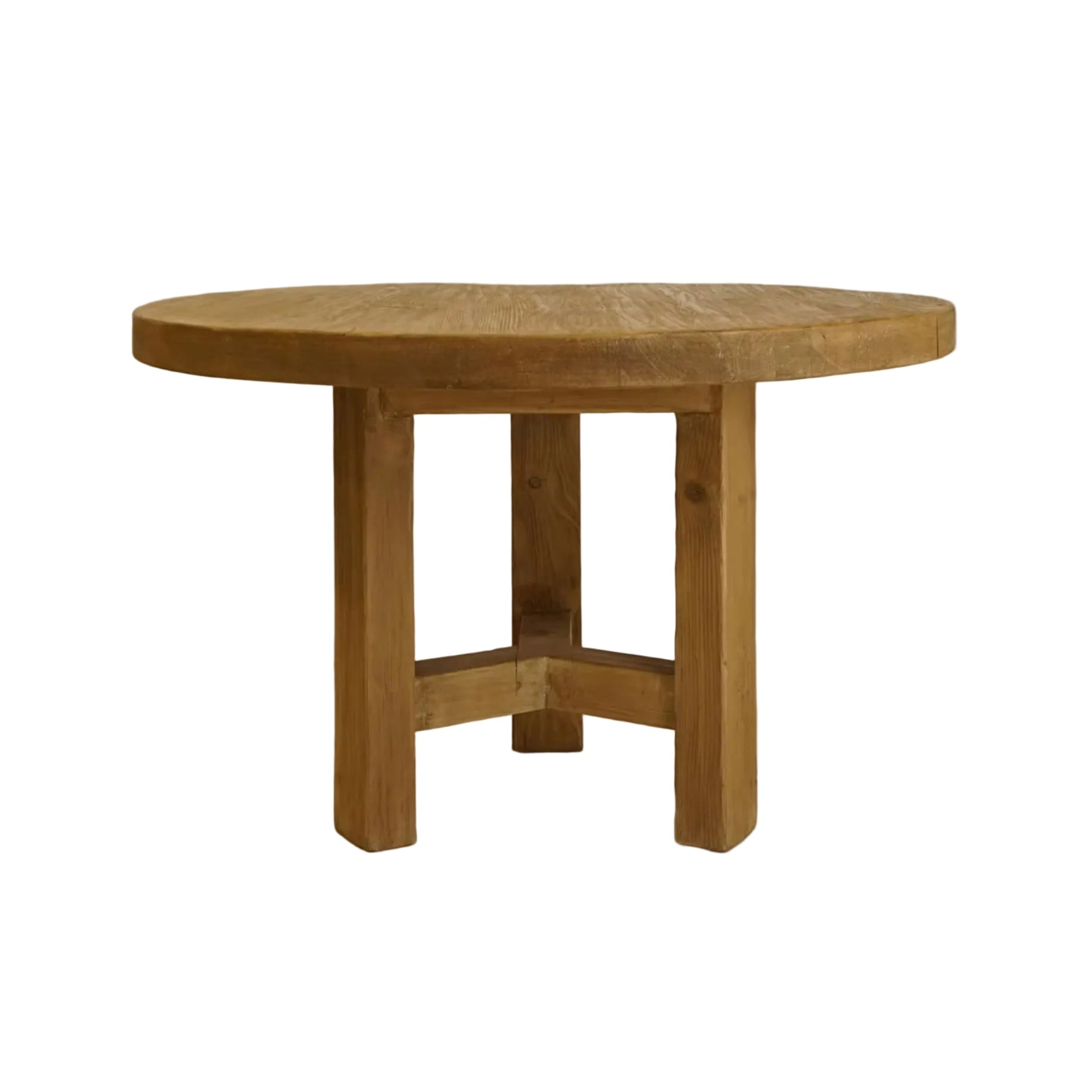 Lawrence Reclaimed Wood Round Dining Table - Natural