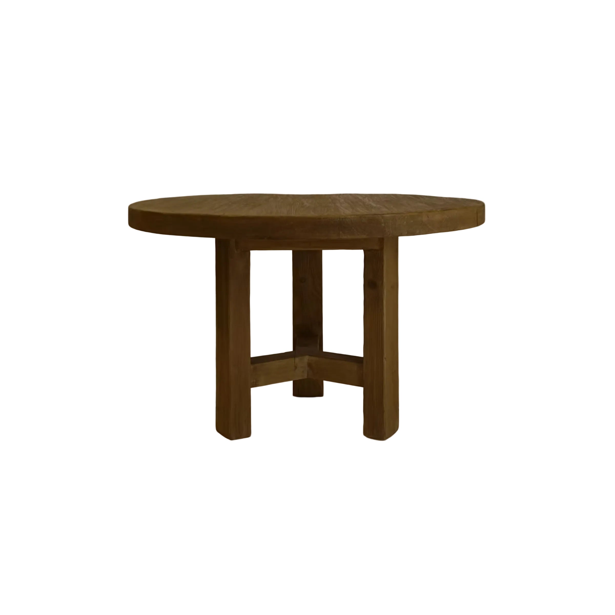 Lawrence Reclaimed Wood Round Dining Table - Aged Brown 5-VINTAGE -table Hauer Market