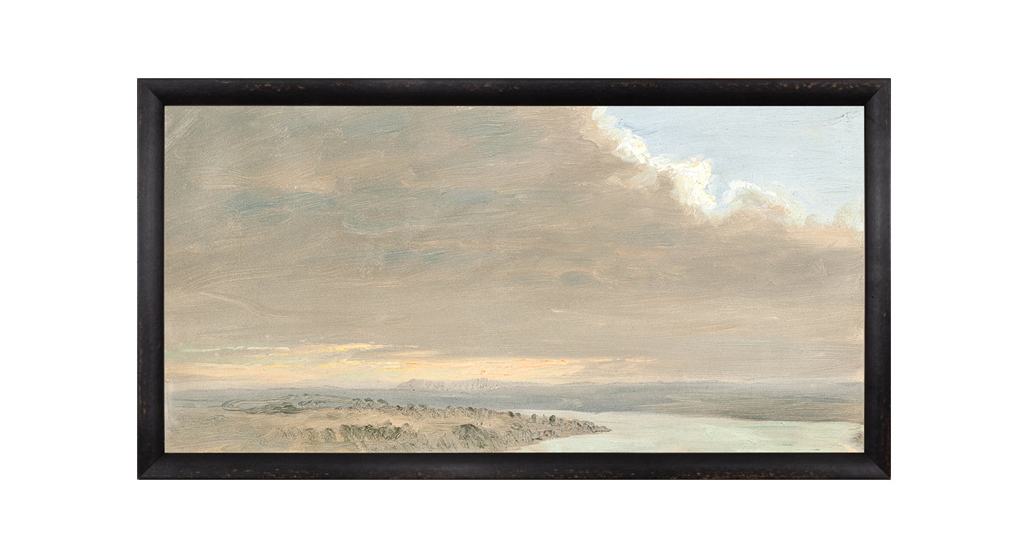 "Hudson River School - Hudson Valley Sunset 1870" Framed Art Print ARTWORK - framed print Celadon Art Medium Canvas On Board Black