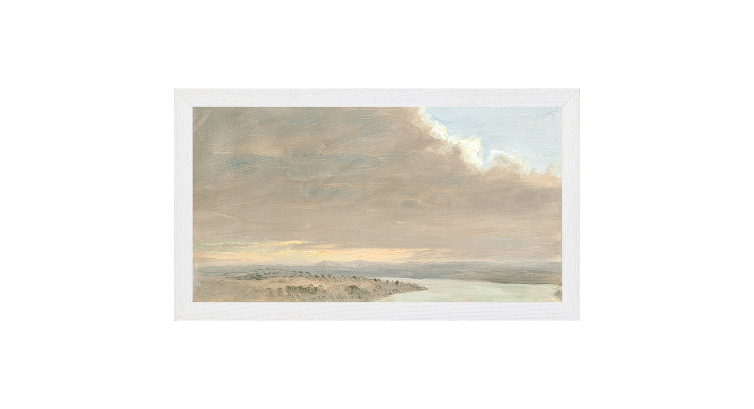 "Hudson River School - Hudson Valley Sunset 1870" Framed Art Print ARTWORK - framed print Celadon Art Small Canvas On Board White