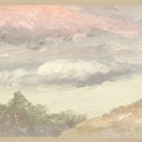 "Hudson River School - Clouds Over Church's Farm 1870" Framed Art Print ARTWORK - framed print Celadon Art Large Canvas On Board Light Wood