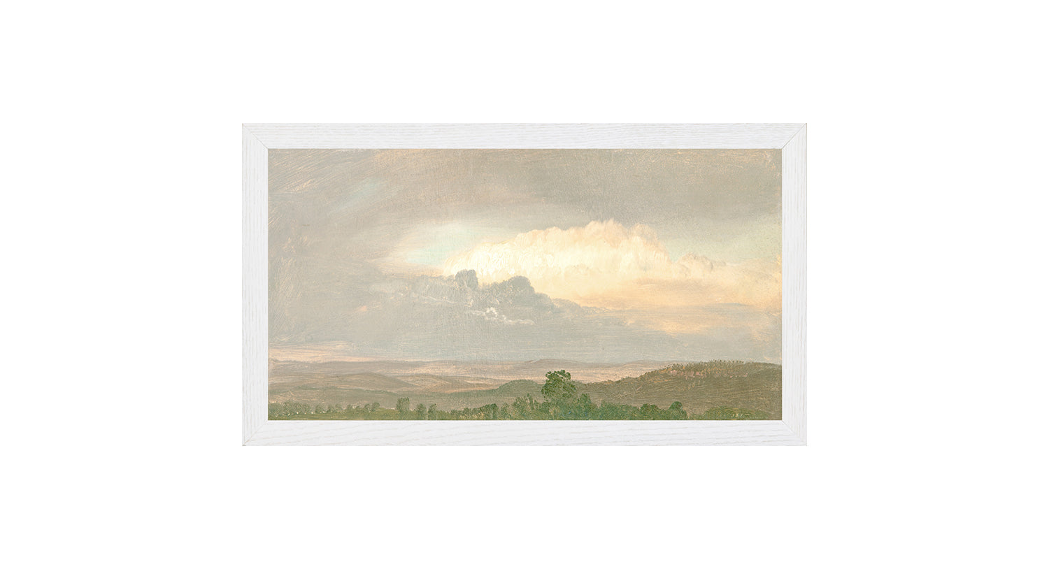 "Hudson River School - Clouds Over the Hills 1865" Framed Art Print ARTWORK - framed print Celadon Art Small Canvas On Board White