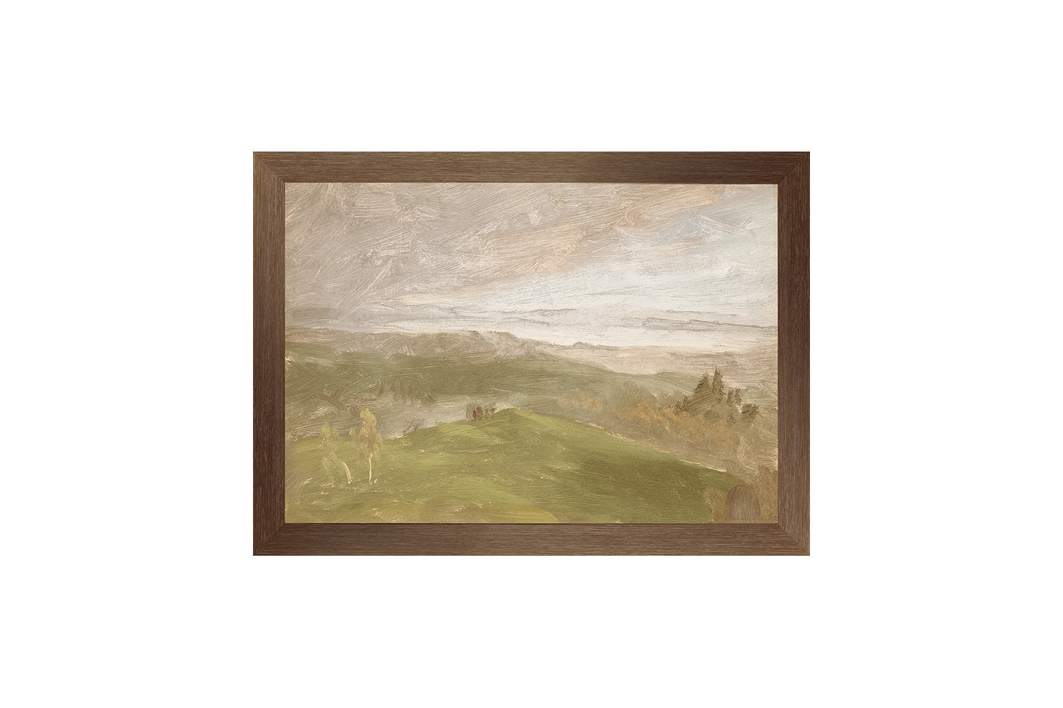 "Hudson River School - Hudson Valley Summer View 1870" Framed Art Print ARTWORK - framed print Celadon Art Small Canvas On Board Dark Wood