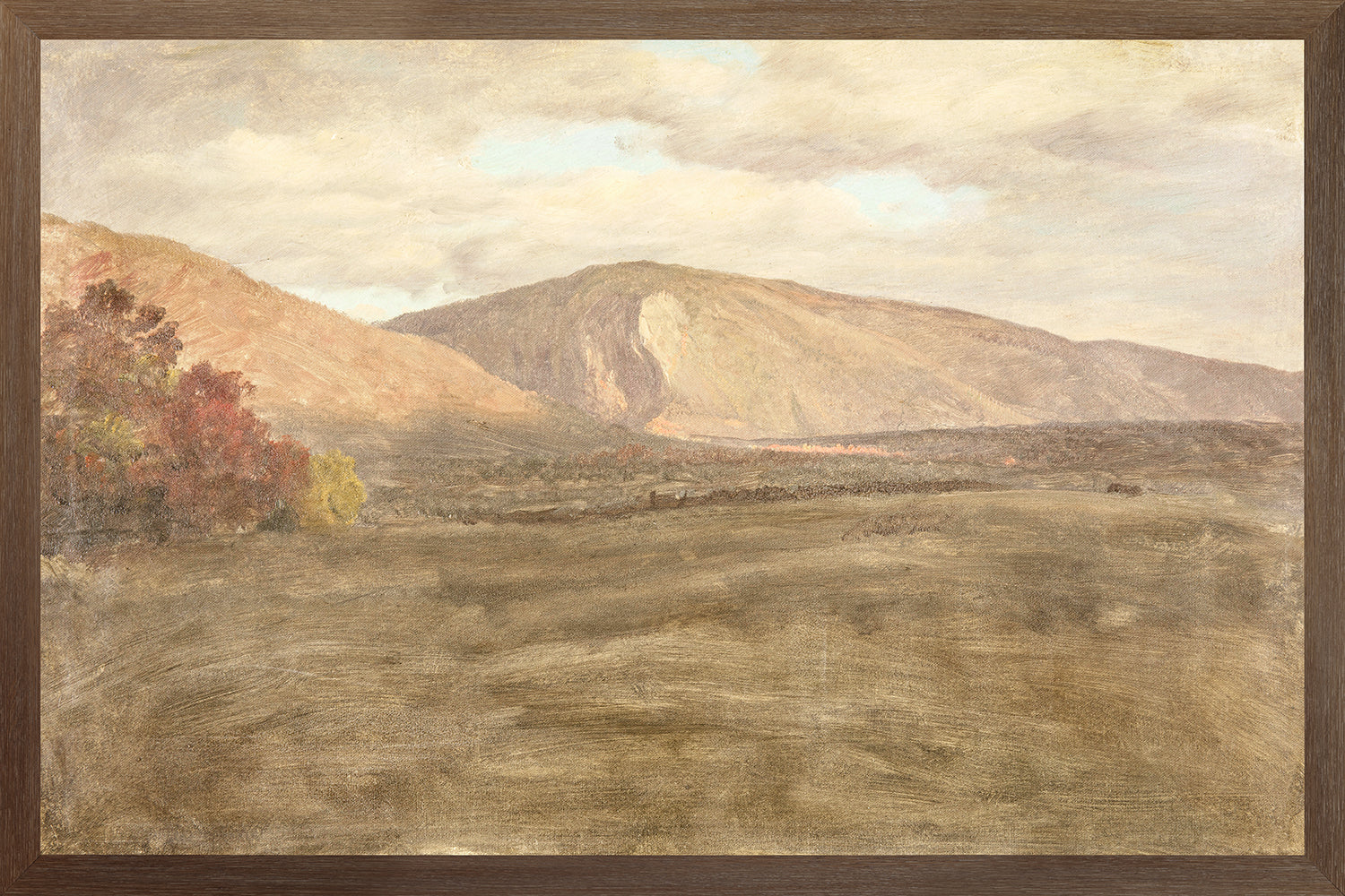"Hudson River School - Mount Katahdin 1870" Framed Art Print ARTWORK - framed print Celadon Art Large Canvas On Board Dark Wood