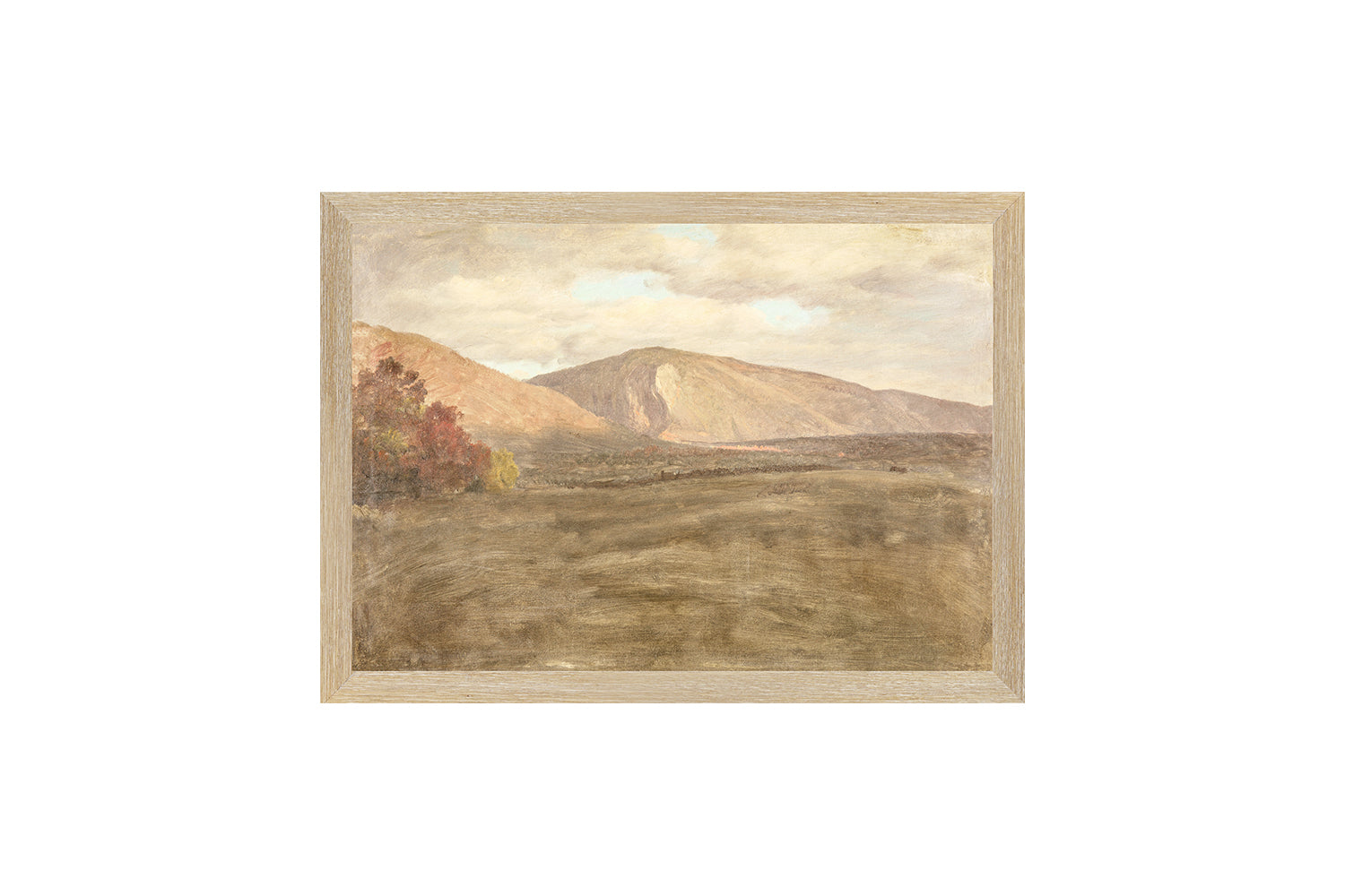 "Hudson River School - Mount Katahdin 1870" Framed Art Print ARTWORK - framed print Celadon Art Small Canvas On Board Light Wood