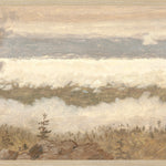 "Hudson River School - Clouds from the Catskills 1870" Framed Art Print ARTWORK - framed print Celadon Art Large Canvas On Board Light Wood