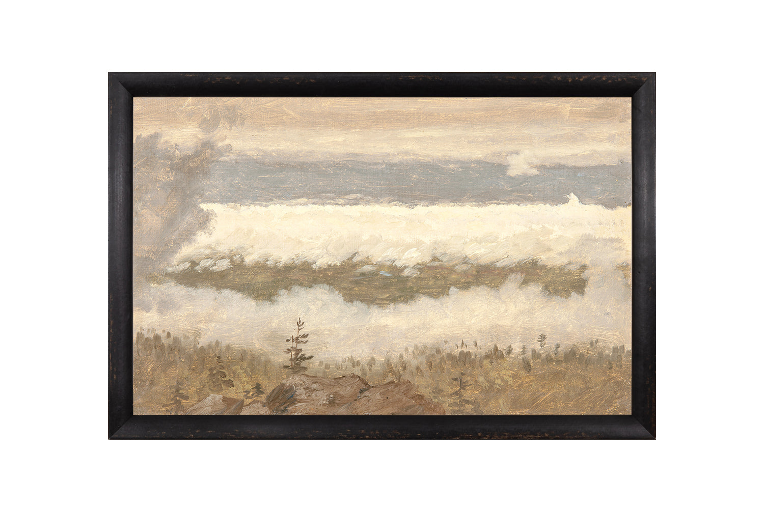 "Hudson River School - Clouds from the Catskills 1870" Framed Art Print ARTWORK - framed print Celadon Art Medium Canvas On Board Black