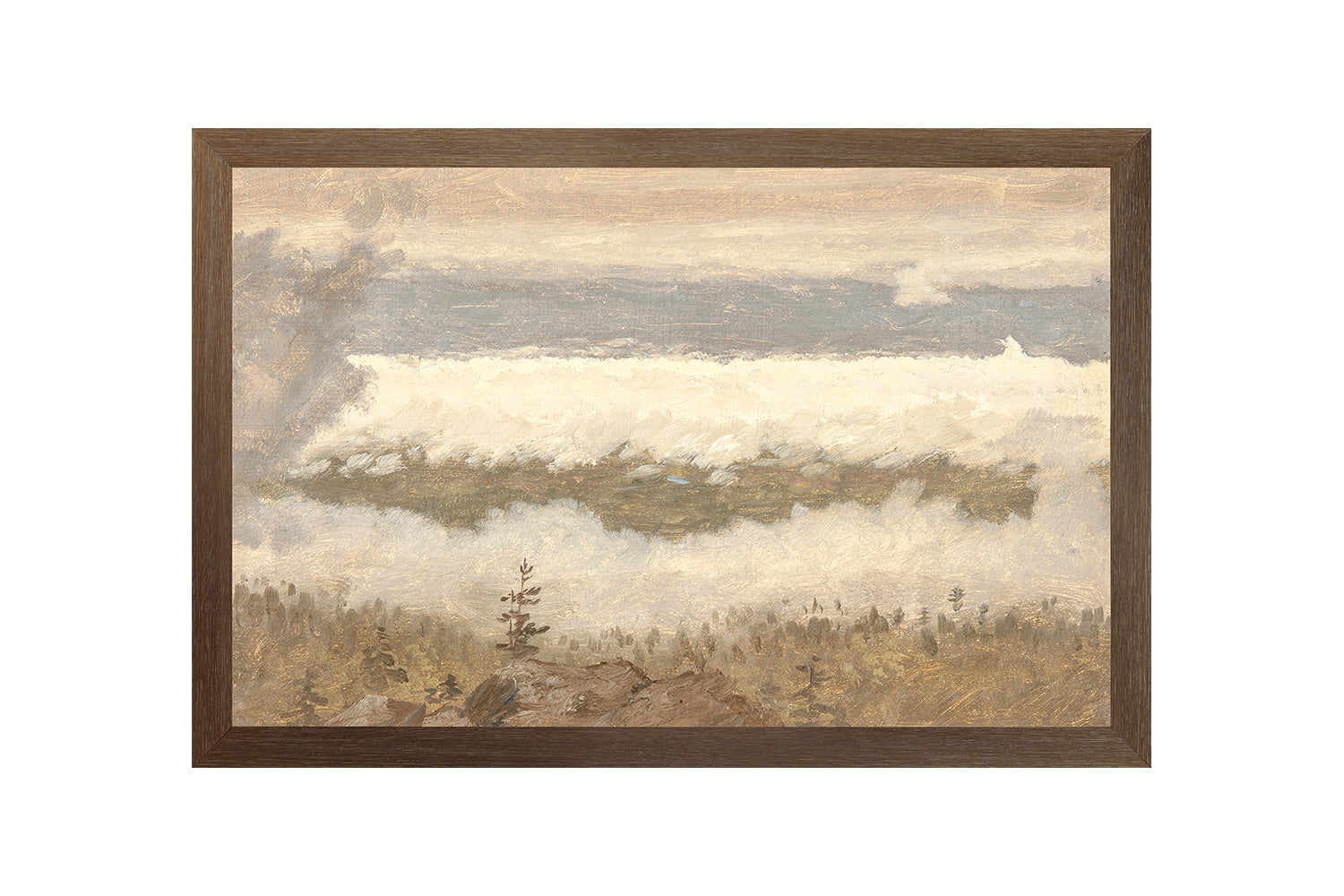 "Hudson River School - Clouds from the Catskills 1870" Framed Art Print ARTWORK - framed print Celadon Art Medium Canvas On Board Dark Wood