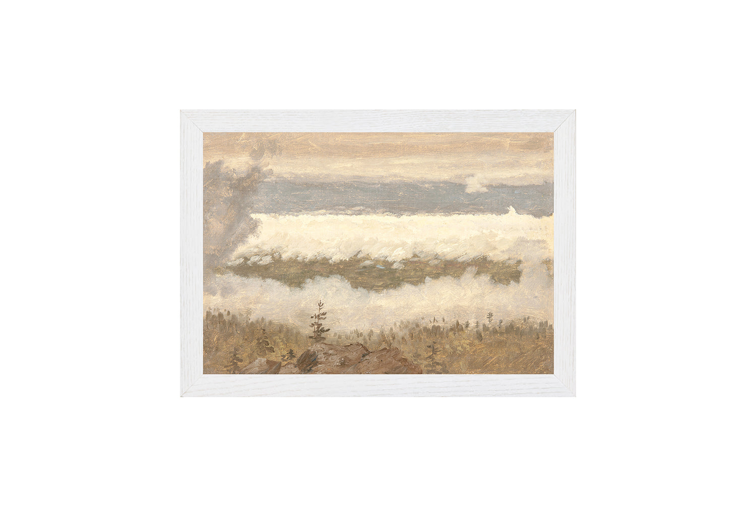"Hudson River School - Clouds from the Catskills 1870" Framed Art Print ARTWORK - framed print Celadon Art Small Canvas On Board White