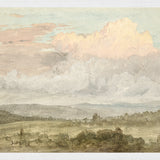 "Hudson River School - Hudson Valley Clouds 1870" Framed Art Print ARTWORK - framed print Celadon Art Large Canvas On Board White