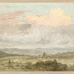 "Hudson River School - Hudson Valley Clouds 1870" Framed Art Print ARTWORK - framed print Celadon Art Large Canvas On Board Light Wood