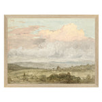 "Hudson River School - Hudson Valley Clouds 1870" Framed Art Print ARTWORK - framed print Celadon Art Medium Canvas On Board Light Wood