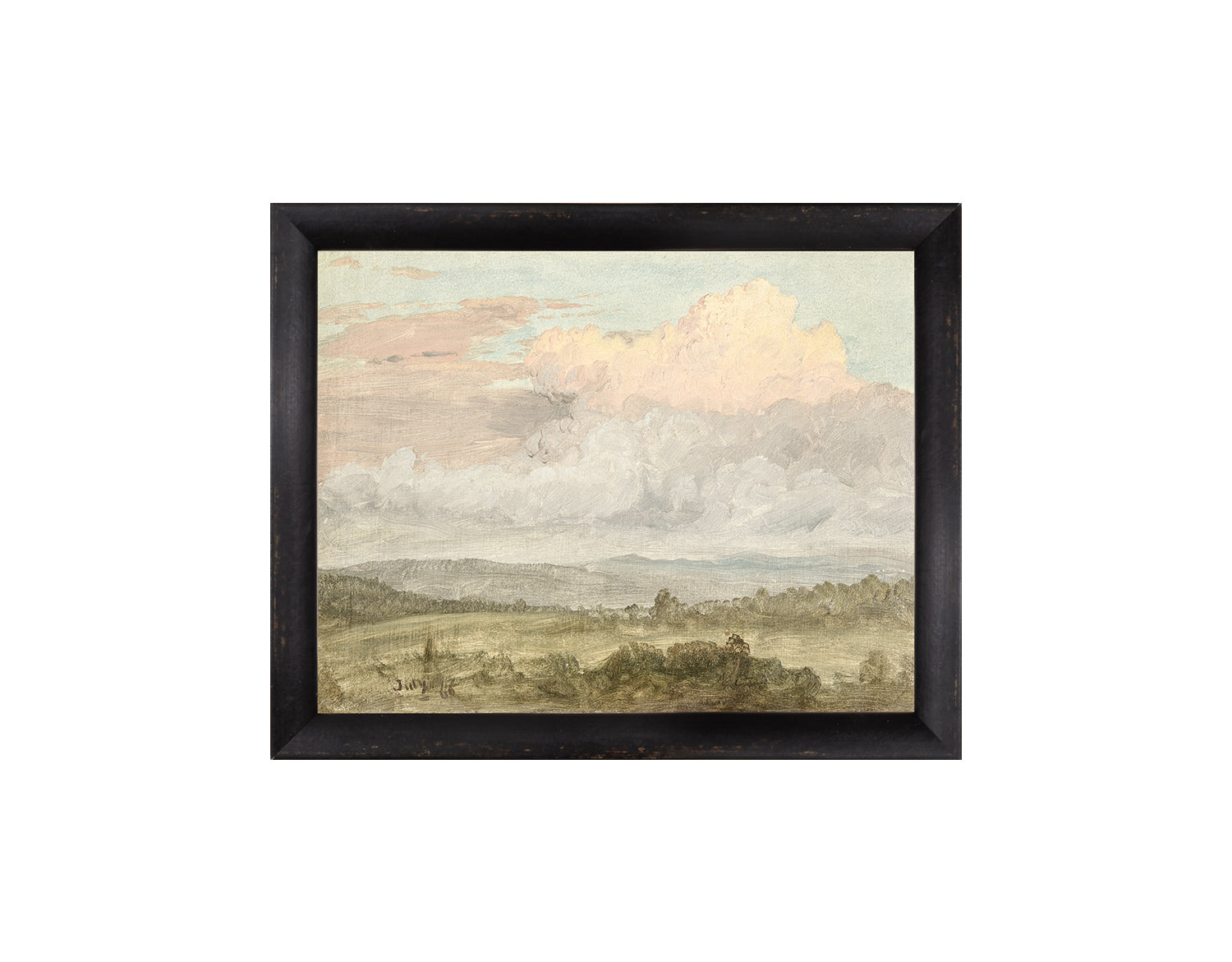 "Hudson River School - Hudson Valley Clouds 1870" Framed Art Print ARTWORK - framed print Celadon Art Small Canvas On Board Black