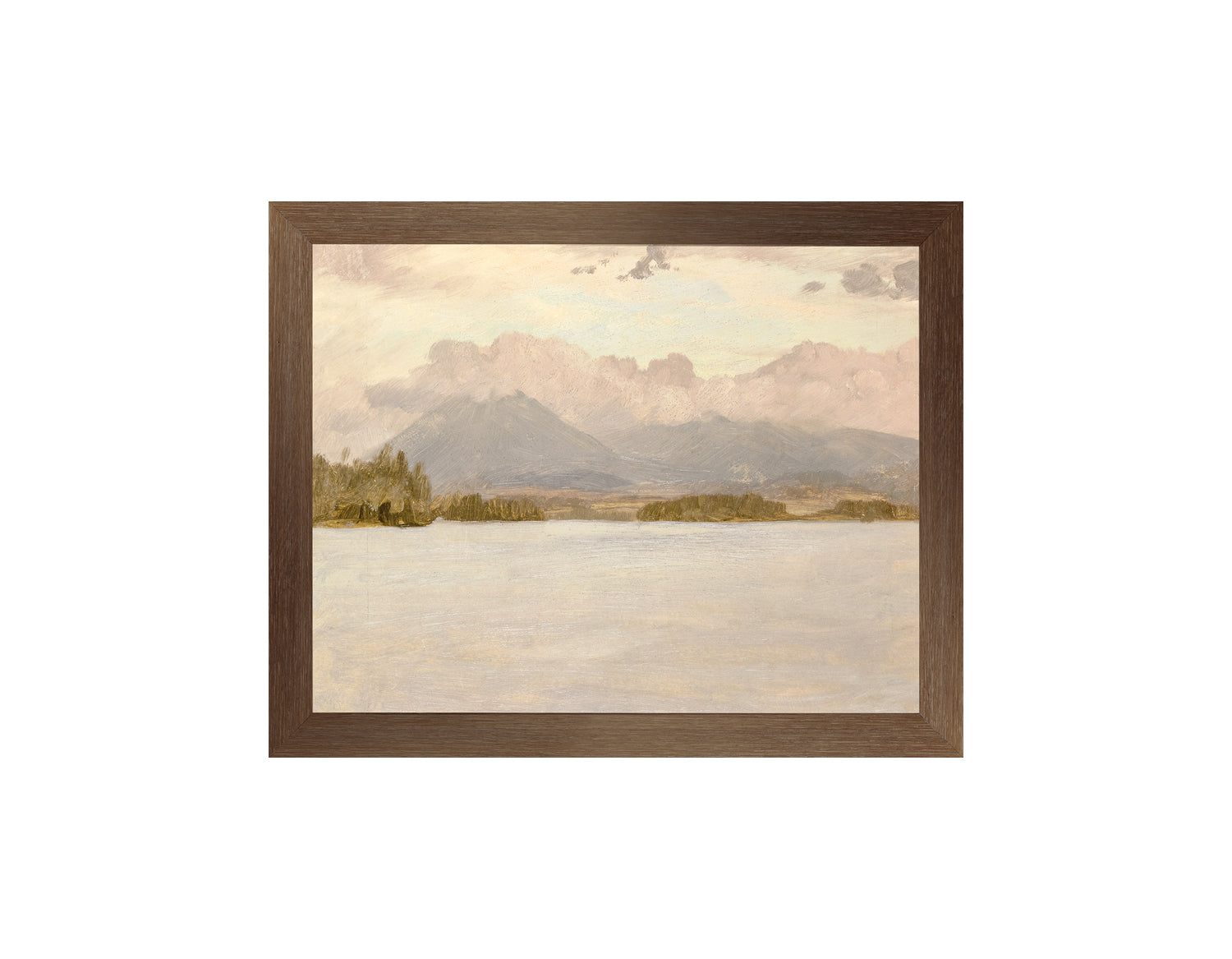 "Hudson River School - Lake Katahdin 1870" Framed Art Print ARTWORK - framed print Celadon Art Small Canvas On Board Dark Wood