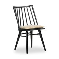 Lewis Windsor Chair with Cushion FURNITURE - dining chair Four Hands Black