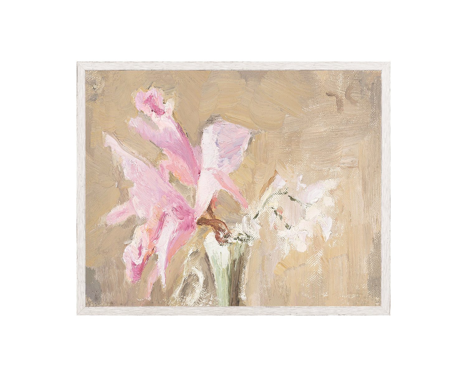 "Orchid - Raw Canvas" Framed Art Print ARTWORK - framed print Celadon Art Medium Canvas On Board