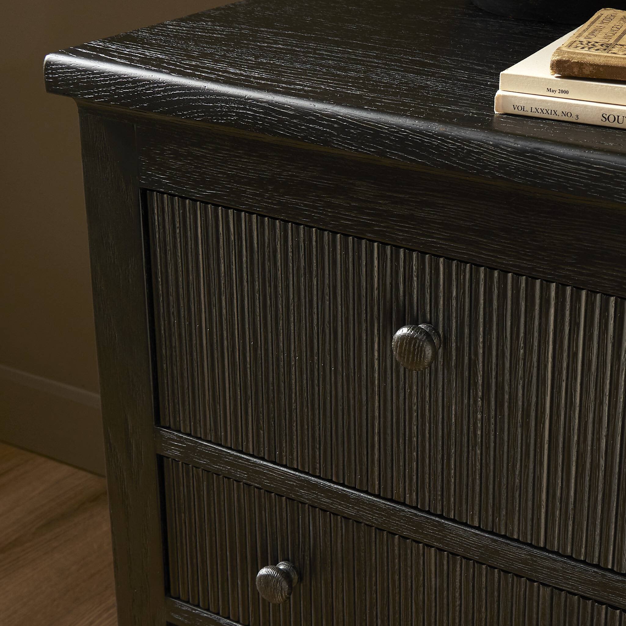 Bush Nightstand - Distressed Black FURNITURE - nightstands Four Hands