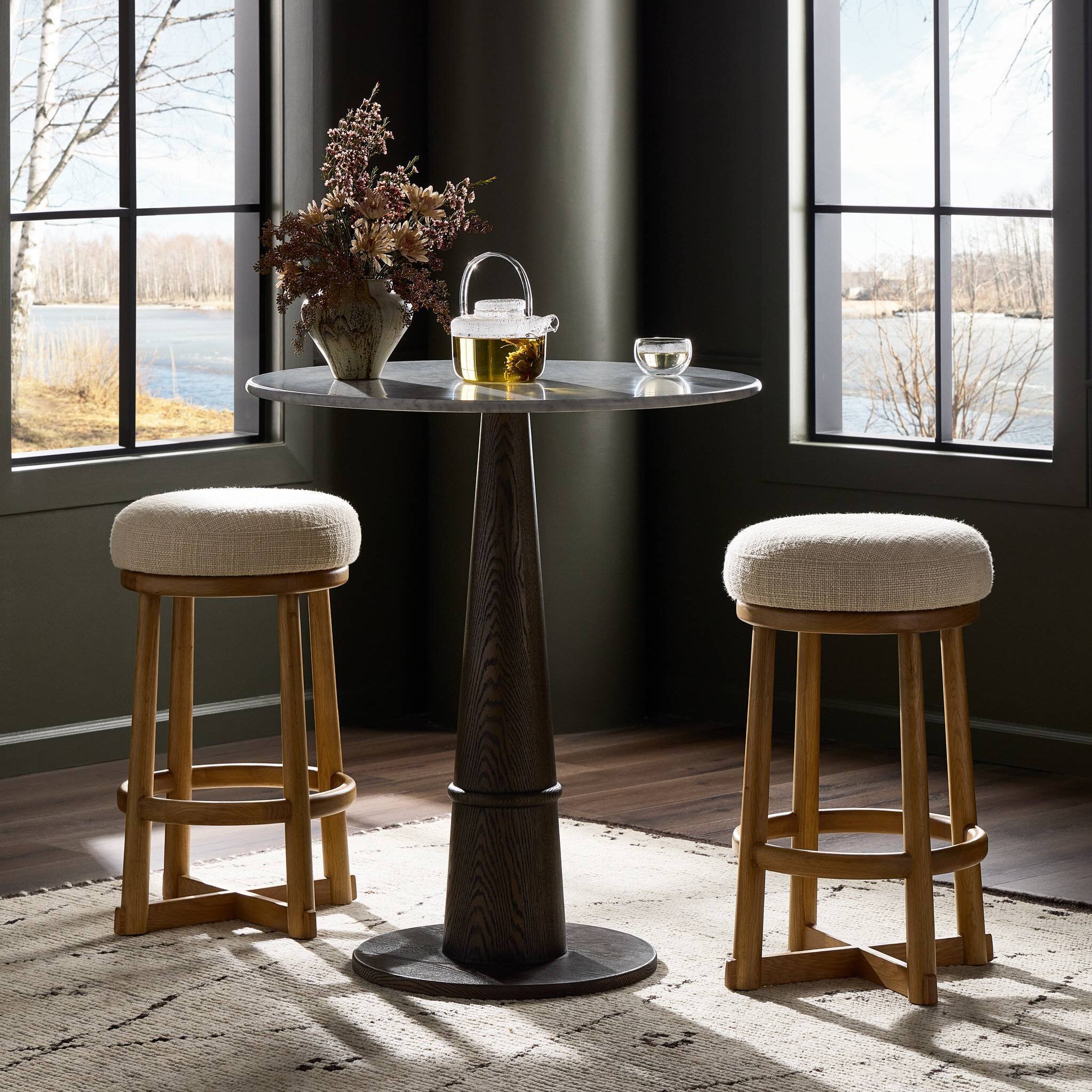 Staria Swivel Stool FURNITURE - bar/counter stool Four Hands