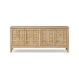 Alessio Media Console FURNITURE - console table Four Hands Aged Natural Oak Veneer