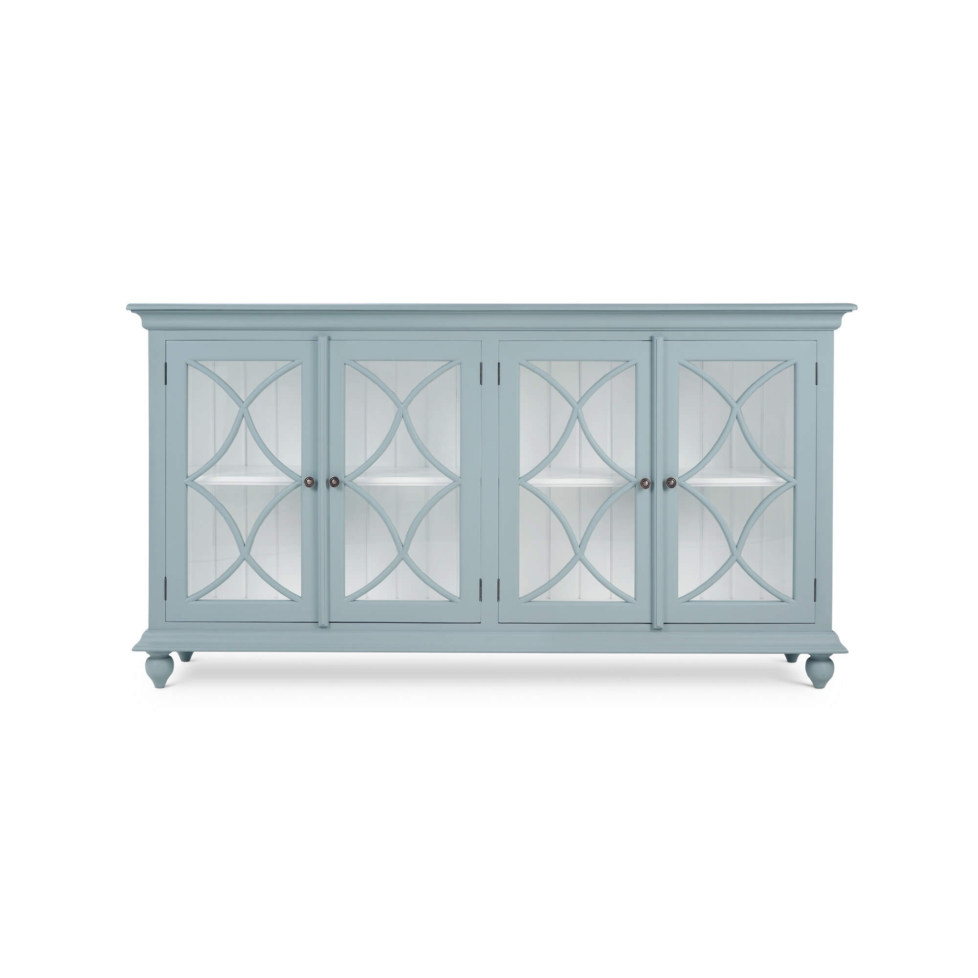 Hamilton 4 Door Buffet FURNITURE - sideboards & cabinets Bramble Frosted Blue w/ True White Interior and no distressing
