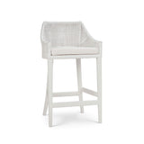 Savanah Counter/Bar Stool FURNITURE - barstools & counter stool Bramble True White Rattan & Legs w/ Arctic White Seat Cushion Counter Stool