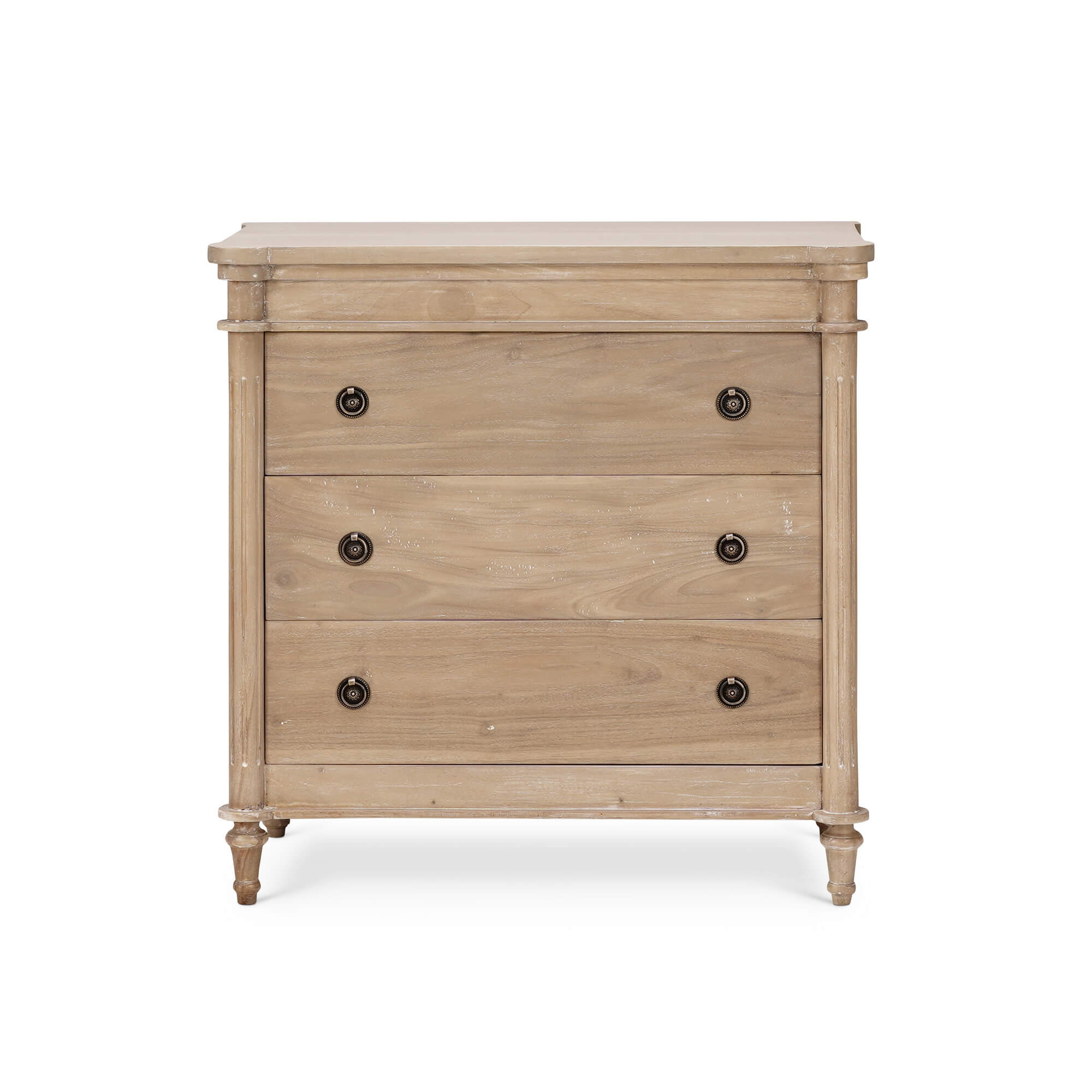 Kelly 3 Drawer Bedside Table FURNITURE - nightstand Bramble